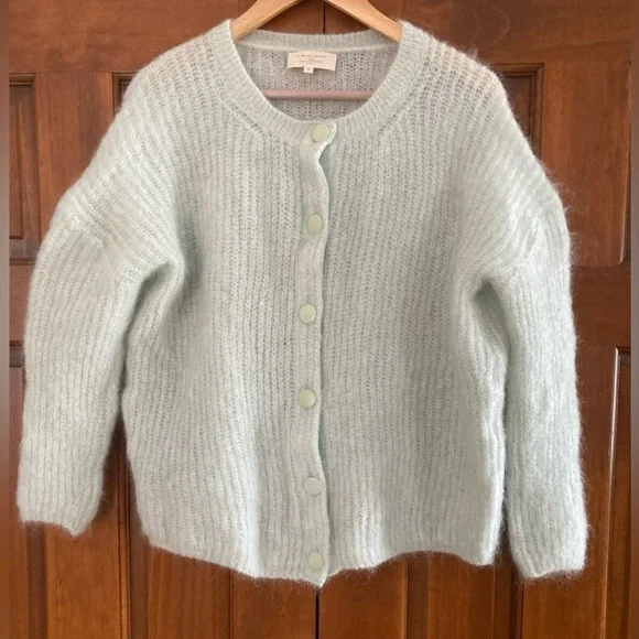 Sezane Light Mint Cardigan - Picture 2 of 7